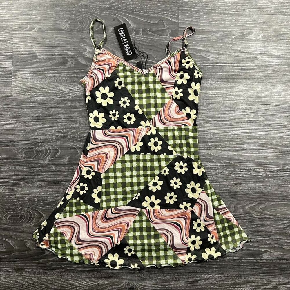 DOLLS KILL PATCH WORK MINI DRESS